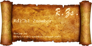 Rábl Zsombor névjegykártya
