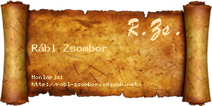 Rábl Zsombor névjegykártya